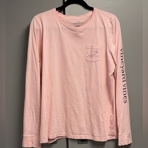 Women’s Vineyard Vines Pink Long Sleeve Logo Tee Shirt- Worn Once. Size XL